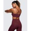 imageCRZ YOGA Butterluxe Womens Adjustable Spaghetti Thin Strap Sports Bra  Padded Wireless Square Neck Workout Yoga ClothesRed Merlot
