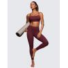 imageCRZ YOGA Butterluxe Womens Adjustable Spaghetti Thin Strap Sports Bra  Padded Wireless Square Neck Workout Yoga ClothesRed Merlot