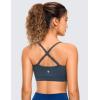 imageCRZ YOGA Butterluxe Womens Adjustable Spaghetti Thin Strap Sports Bra  Padded Wireless Square Neck Workout Yoga ClothesStelindigo