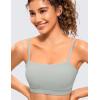 imageCRZ YOGA Butterluxe Womens Adjustable Spaghetti Thin Strap Sports Bra  Padded Wireless Square Neck Workout Yoga ClothesSterling