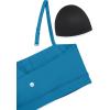imageCRZ YOGA Butterluxe Womens Adjustable Spaghetti Thin Strap Sports Bra  Padded Wireless Square Neck Workout Yoga ClothesSupersonic Blue