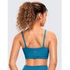 imageCRZ YOGA Butterluxe Womens Adjustable Spaghetti Thin Strap Sports Bra  Padded Wireless Square Neck Workout Yoga ClothesSupersonic Blue