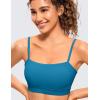 imageCRZ YOGA Butterluxe Womens Adjustable Spaghetti Thin Strap Sports Bra  Padded Wireless Square Neck Workout Yoga ClothesSupersonic Blue