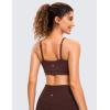 imageCRZ YOGA Butterluxe Womens Adjustable Spaghetti Thin Strap Sports Bra  Padded Wireless Square Neck Workout Yoga ClothesTaupe