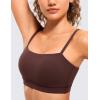 imageCRZ YOGA Butterluxe Womens Adjustable Spaghetti Thin Strap Sports Bra  Padded Wireless Square Neck Workout Yoga ClothesTaupe