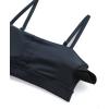 imageCRZ YOGA Butterluxe Womens Adjustable Spaghetti Thin Strap Sports Bra  Padded Wireless Square Neck Workout Yoga ClothesTrue Navy
