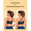 imageCRZ YOGA Butterluxe Womens Adjustable Spaghetti Thin Strap Sports Bra  Padded Wireless Square Neck Workout Yoga ClothesTrue Navy