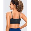 imageCRZ YOGA Butterluxe Womens Adjustable Spaghetti Thin Strap Sports Bra  Padded Wireless Square Neck Workout Yoga ClothesTrue Navy