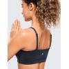 imageCRZ YOGA Butterluxe Womens Adjustable Spaghetti Thin Strap Sports Bra  Padded Wireless Square Neck Workout Yoga ClothesTrue Navy