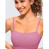 imageCRZ YOGA Butterluxe Womens Adjustable Spaghetti Thin Strap Sports Bra  Padded Wireless Square Neck Workout Yoga ClothesVelvet Dust