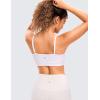 imageCRZ YOGA Butterluxe Womens Adjustable Spaghetti Thin Strap Sports Bra  Padded Wireless Square Neck Workout Yoga ClothesWhite