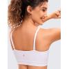 imageCRZ YOGA Butterluxe Womens Adjustable Spaghetti Thin Strap Sports Bra  Padded Wireless Square Neck Workout Yoga ClothesWhite