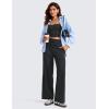 imageCRZ YOGA Lightweight Wide Leg Pants for Women 30quot High Waisted Casual Lounge Travel Work Sweatpants Loose Fit SummerBlack