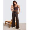 imageCRZ YOGA Soft Stretchy Wide Leg Sweatpants Women 30 High Waisted Casual Lounge Pajama Travel Pants with PocketsHot Fudge Brown