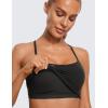 imageCRZ YOGA Womens Butterluxe Y Back Longline Sports Bras  Spaghetti Straps Racerback Padded Yoga Workout Crop Tank TopBlack