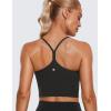 imageCRZ YOGA Womens Butterluxe Y Back Longline Sports Bras  Spaghetti Straps Racerback Padded Yoga Workout Crop Tank TopBlack