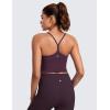 imageCRZ YOGA Womens Butterluxe Y Back Longline Sports Bras  Spaghetti Straps Racerback Padded Yoga Workout Crop Tank TopDeep Purple
