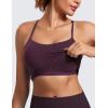 imageCRZ YOGA Womens Butterluxe Y Back Longline Sports Bras  Spaghetti Straps Racerback Padded Yoga Workout Crop Tank TopDeep Purple