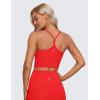 imageCRZ YOGA Womens Butterluxe Y Back Longline Sports Bras  Spaghetti Straps Racerback Padded Yoga Workout Crop Tank TopDeep Red