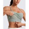 imageCRZ YOGA Womens Butterluxe Y Back Longline Sports Bras  Spaghetti Straps Racerback Padded Yoga Workout Crop Tank TopGreen Palm Court