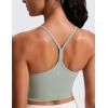 imageCRZ YOGA Womens Butterluxe Y Back Longline Sports Bras  Spaghetti Straps Racerback Padded Yoga Workout Crop Tank TopGreen Palm Court