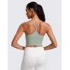 imageCRZ YOGA Womens Butterluxe Y Back Longline Sports Bras  Spaghetti Straps Racerback Padded Yoga Workout Crop Tank TopGreen Palm Court