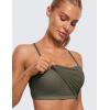 imageCRZ YOGA Womens Butterluxe Y Back Longline Sports Bras  Spaghetti Straps Racerback Padded Yoga Workout Crop Tank TopLight Army Green