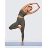 imageCRZ YOGA Womens Butterluxe Y Back Longline Sports Bras  Spaghetti Straps Racerback Padded Yoga Workout Crop Tank TopLight Army Green