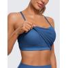 imageCRZ YOGA Womens Butterluxe Y Back Longline Sports Bras  Spaghetti Straps Racerback Padded Yoga Workout Crop Tank TopPitch Blue
