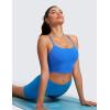 imageCRZ YOGA Womens Butterluxe Y Back Longline Sports Bras  Spaghetti Straps Racerback Padded Yoga Workout Crop Tank TopSparkle Blue