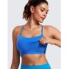 imageCRZ YOGA Womens Butterluxe Y Back Longline Sports Bras  Spaghetti Straps Racerback Padded Yoga Workout Crop Tank TopSparkle Blue