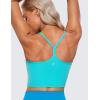 imageCRZ YOGA Womens Butterluxe Y Back Longline Sports Bras  Spaghetti Straps Racerback Padded Yoga Workout Crop Tank TopSpectral Blue