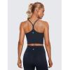 imageCRZ YOGA Womens Butterluxe Y Back Longline Sports Bras  Spaghetti Straps Racerback Padded Yoga Workout Crop Tank TopTrue Navy