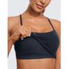 imageCRZ YOGA Womens Butterluxe Y Back Longline Sports Bras  Spaghetti Straps Racerback Padded Yoga Workout Crop Tank TopTrue Navy