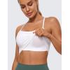 imageCRZ YOGA Womens Butterluxe Y Back Longline Sports Bras  Spaghetti Straps Racerback Padded Yoga Workout Crop Tank TopWhite