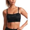 imageCRZ YOGA Butterluxe Womens Adjustable Spaghetti Thin Strap Sports Bra  Padded Wireless Square Neck Workout Yoga ClothesBlack Tie Dye Flowers
