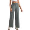 imageCRZ YOGA Lightweight Wide Leg Pants for Women 30quot High Waisted Casual Lounge Travel Work Sweatpants Loose Fit SummerGrey Sage
