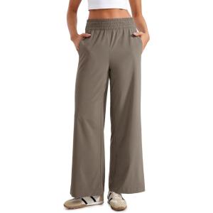 imageCRZ YOGA Lightweight Wide Leg Pants for Women 30quot High Waisted Casual Lounge Travel Work Sweatpants Loose Fit SummerNomad Grey