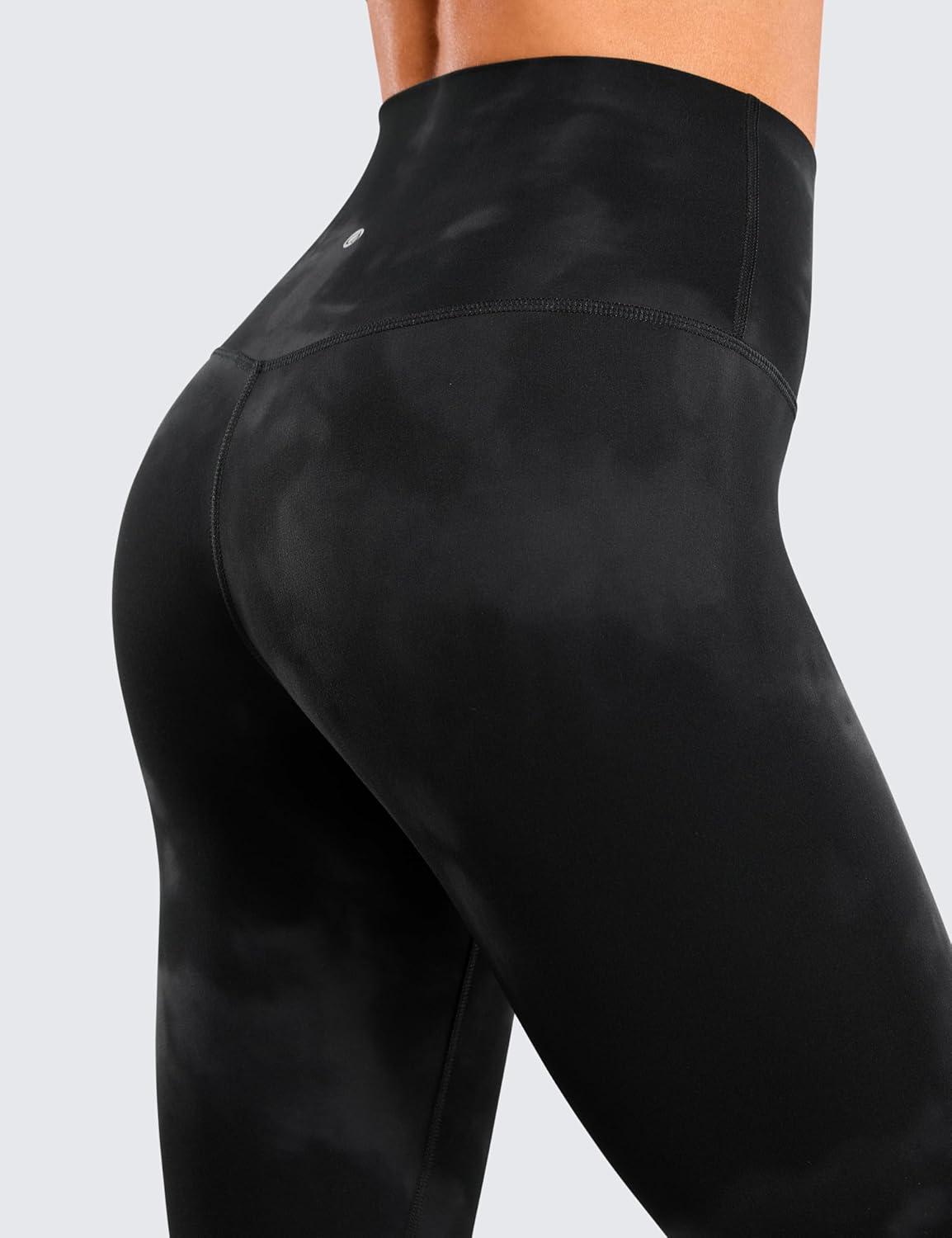 imageCRZ YOGA Butterluxe Extra Long Leggings for Tall Women 31 Inches  High Waisted Athletic Workout Soft Yoga PantsBlack Tie Dye Flowers