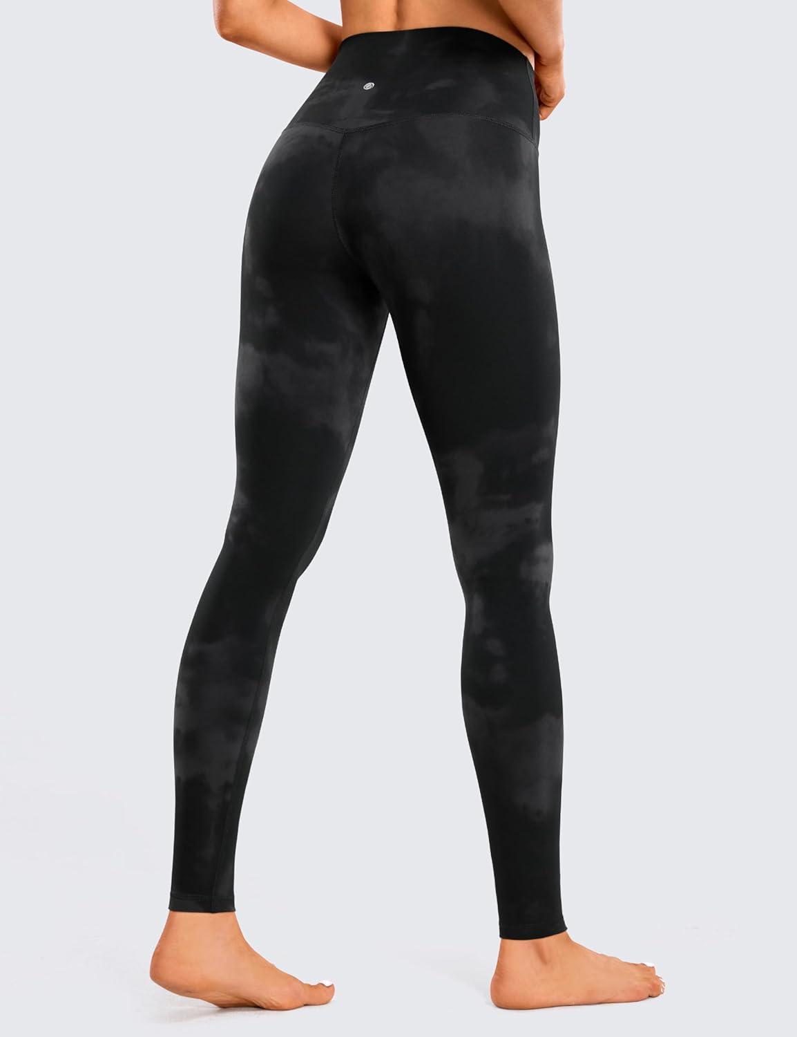 imageCRZ YOGA Butterluxe Extra Long Leggings for Tall Women 31 Inches  High Waisted Athletic Workout Soft Yoga PantsBlack Tie Dye Flowers