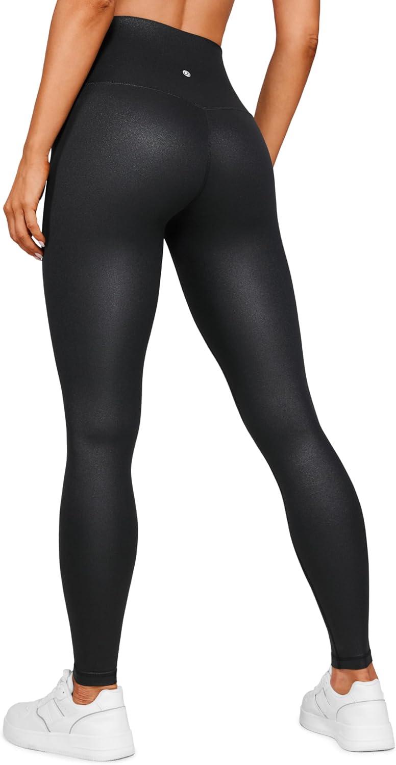 imageCRZ YOGA Butterluxe Extra Long Leggings for Tall Women 31 Inches  High Waisted Athletic Workout Soft Yoga PantsFaux Leather Black