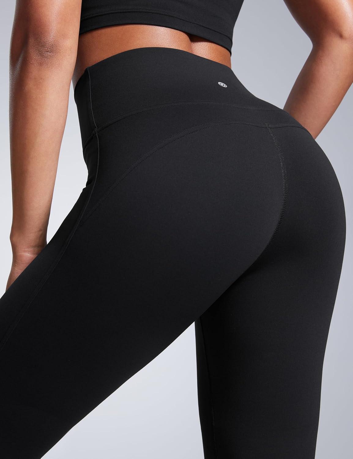 imageCRZ YOGA Women Butterbreeze High Waist Flare Pants 32  Casual Bootcut Yoga Wide Leg Workout LoungeBlack