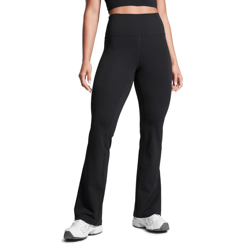 imageCRZ YOGA Women Butterbreeze High Waist Flare Pants 32  Casual Bootcut Yoga Wide Leg Workout LoungeBlack