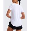imageCRZ YOGA Cloudweight Short Sleeve Shirts for Women Side Slit Workout Tops Lightweight Athletic Basic Crewneck TShirtsWhite