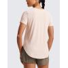 imageCRZ YOGA Cloudweight Short Sleeve Shirts for Women Side Slit Workout Tops Lightweight Athletic Basic Crewneck TShirtsWhite Opal