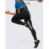 imageCRZ YOGA Womens Hugged Feeling Compression Leggings 28 Inches  High Waist Thick Tummy Control Workout PantsBlack