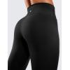 imageCRZ YOGA Womens Hugged Feeling Compression Leggings 28 Inches  High Waist Thick Tummy Control Workout PantsBlack