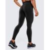 imageCRZ YOGA Womens Hugged Feeling Compression Leggings 28 Inches  High Waist Thick Tummy Control Workout PantsBlack