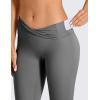 imageCRZ YOGA Womens Hugged Feeling Compression Leggings 28 Inches  High Waist Thick Tummy Control Workout PantsDark Carbon