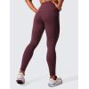 imageCRZ YOGA Womens Hugged Feeling Compression Leggings 28 Inches  High Waist Thick Tummy Control Workout PantsDark Russet